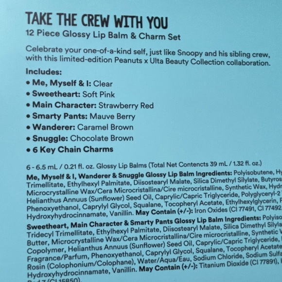NIB Peanuts x UBC Take The Crew With You Glossy Lip Balm and Keychain Set LE - Picture 8 of 10